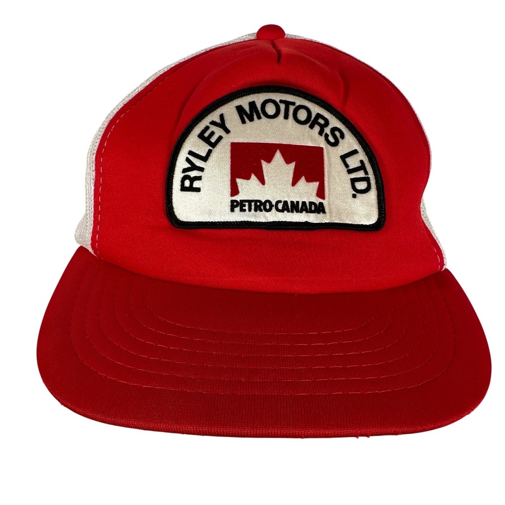 Vintage Petro Canada Red White Trucker Hat Ryley Motors Snapback‎